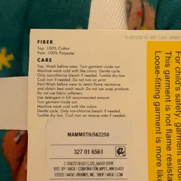 Cat & Jack Woolly Mammoth pajama set Size 3T - Picture 5 of 5